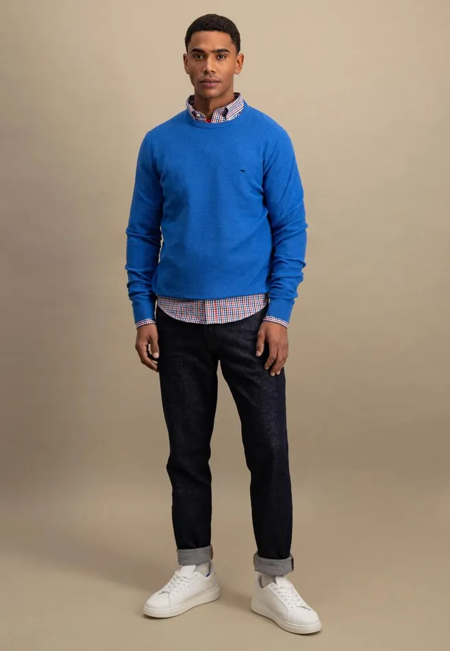 FYNCHHATTON Knitting Sweater Made Of 100 Cotton Vivid Yellownew Offwhiteturf Greensplashy Oceanstrong Bluenavypoppy Rednight Men Sweater