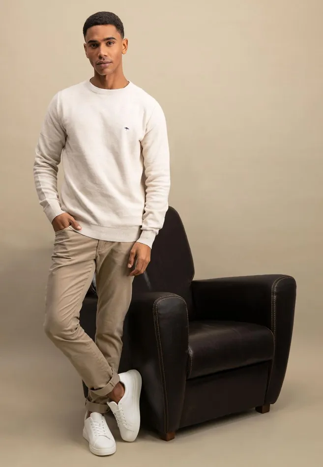FYNCHHATTON Knitting Sweater Made Of 100 Cotton Vivid Yellownew Offwhiteturf Greensplashy Oceanstrong Bluenavypoppy Rednight Men Sweater