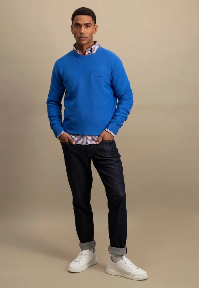 FYNCHHATTON Knitting Sweater Made Of 100 Cotton Vivid Yellownew Offwhiteturf Greensplashy Oceanstrong Bluenavypoppy Rednight Men Sweater