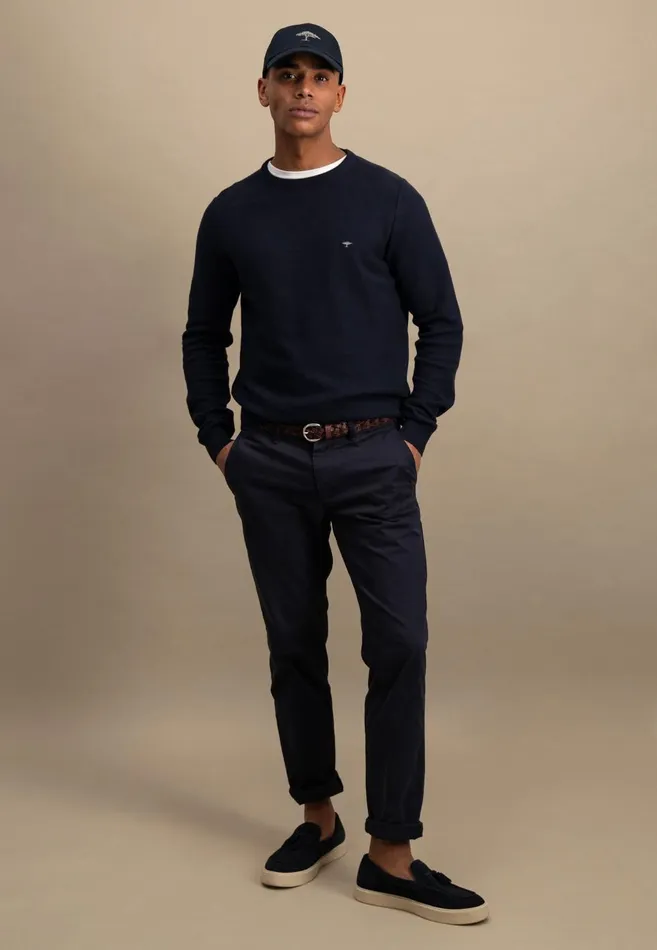 FYNCHHATTON Knitting Sweater Made Of 100 Cotton Vivid Yellownew Offwhiteturf Greensplashy Oceanstrong Bluenavypoppy Rednight Men Sweater