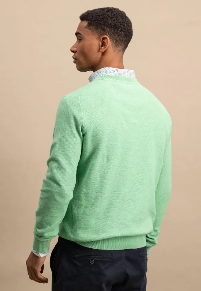 FYNCHHATTON Knitting Sweater Made Of 100 Cotton Vivid Yellownew Offwhiteturf Greensplashy Oceanstrong Bluenavypoppy Rednight Men Sweater