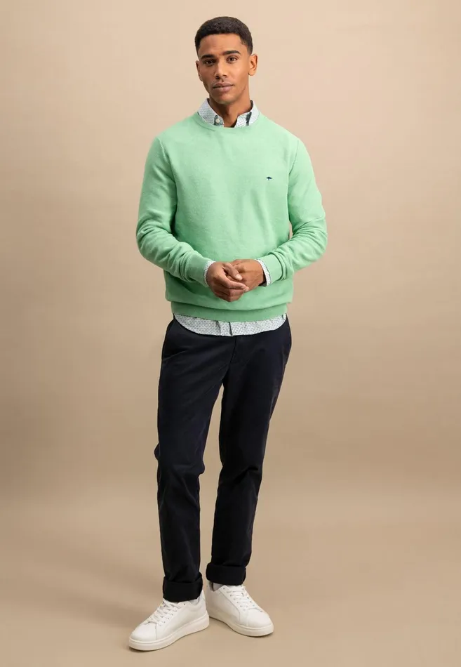 FYNCHHATTON Knitting Sweater Made Of 100 Cotton Vivid Yellownew Offwhiteturf Greensplashy Oceanstrong Bluenavypoppy Rednight Men Sweater