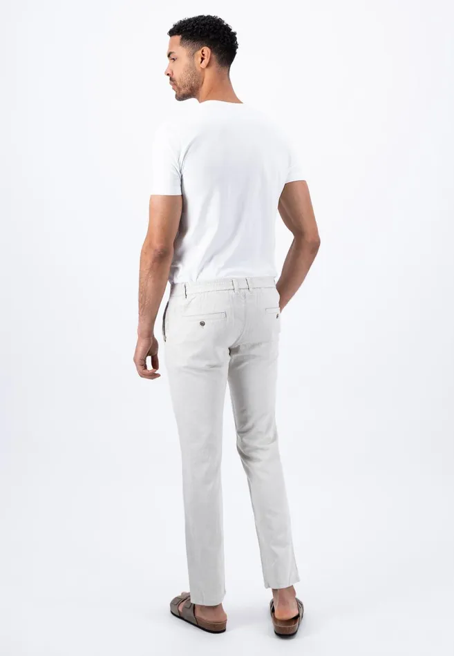 FYNCHHATTON Light Chino Pants Made Of Linen Cotton Mix Dark Navystone Men Sale