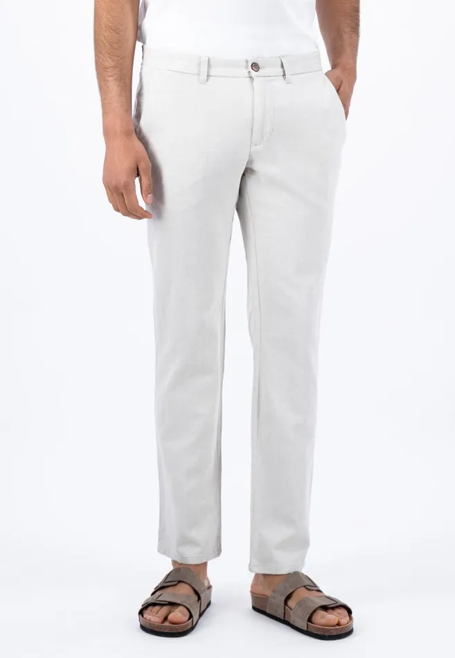 FYNCHHATTON Light Chino Pants Made Of Linen Cotton Mix Dark Navystone Men Sale