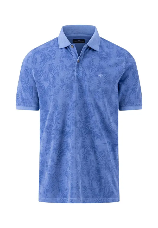 FYNCHHATTON Loose Polo Shirt With A Summer Print Dusty Olivesoft Greennavycrystal Blue Men Polo Shirt FYNCHHATTON Loose Polo Shirt With A Summer Print Dusty Olivesoft Greennavycrystal Blue Men Polo Shirt