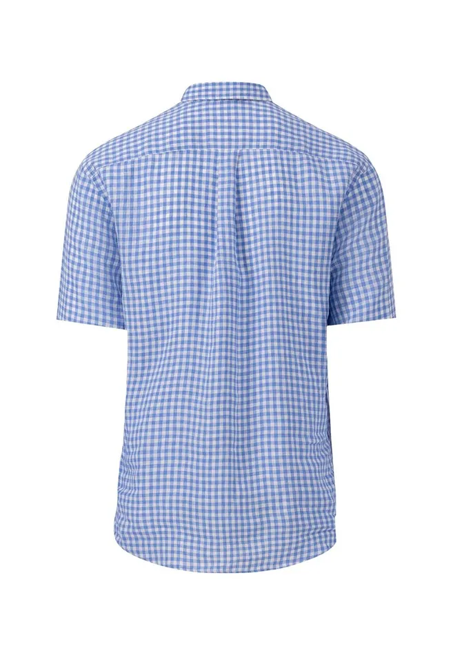 FYNCHHATTON Maritime Short Arm Linen Shirt Crystal Bluewhitenightsummer Breeze Men Sale FYNCHHATTON Maritime Short Arm Linen Shirt Crystal Bluewhitenightsummer Breeze Men Sale
