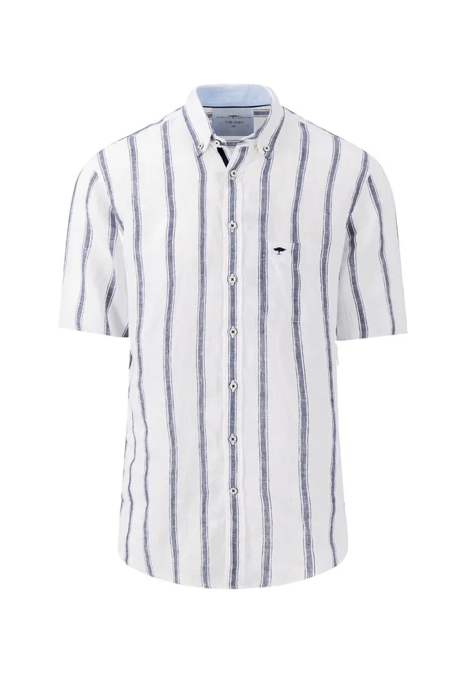 FYNCHHATTON Maritime Short Arm Linen Shirt Crystal Bluewhitenightsummer Breeze Men Sale FYNCHHATTON Maritime Short Arm Linen Shirt Crystal Bluewhitenightsummer Breeze Men Sale