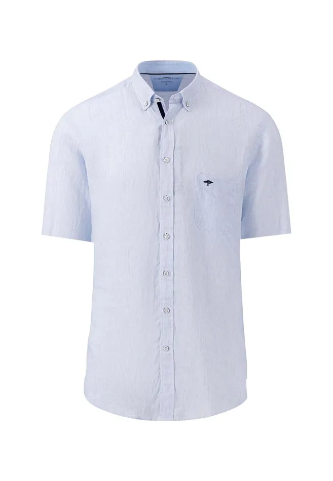 FYNCHHATTON Maritime Short Arm Linen Shirt Crystal Bluewhitenightsummer Breeze Men Sale FYNCHHATTON Maritime Short Arm Linen Shirt Crystal Bluewhitenightsummer Breeze Men Sale