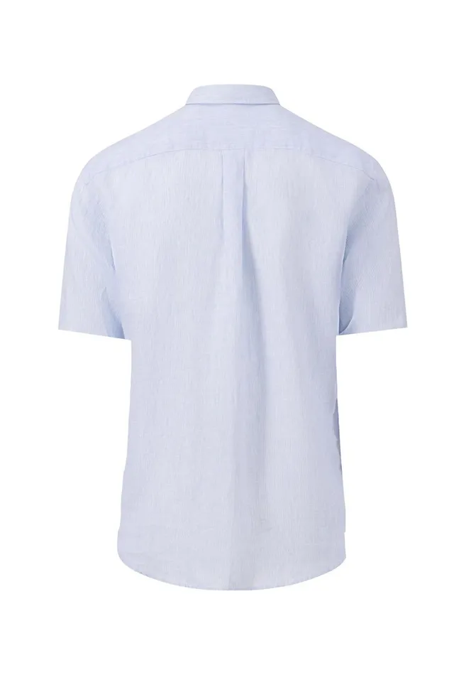 FYNCHHATTON Maritime Short Arm Linen Shirt Crystal Bluewhitenightsummer Breeze Men Sale FYNCHHATTON Maritime Short Arm Linen Shirt Crystal Bluewhitenightsummer Breeze Men Sale