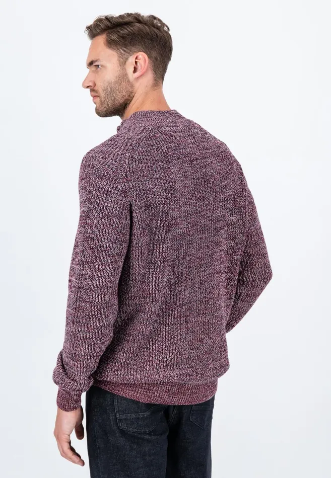 FYNCHHATTON Moulin Knit Sweater With A Troyer Collar Flamedark Tealruby Red Men Sweater