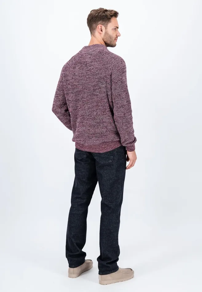 FYNCHHATTON Moulin Knit Sweater With A Troyer Collar Flamedark Tealruby Red Men Sweater