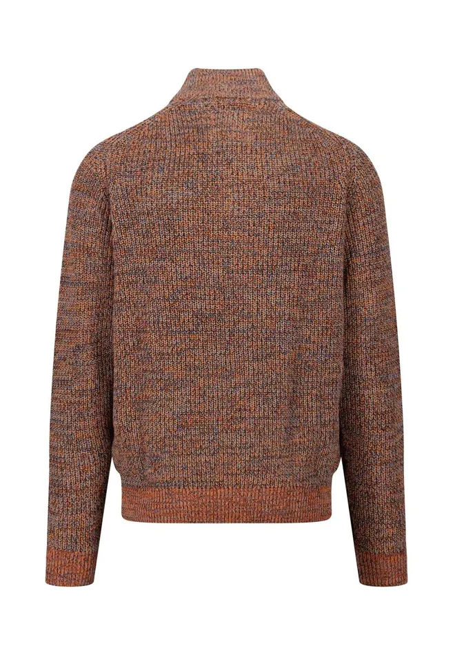 FYNCHHATTON Moulin Knit Sweater With A Troyer Collar Flamedark Tealruby Red Men Sweater