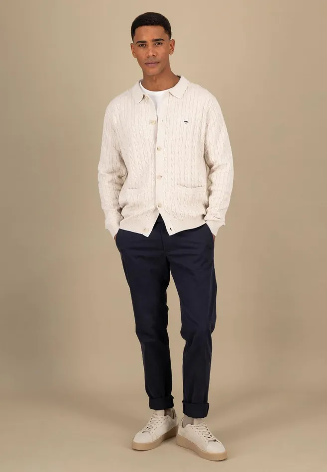 FYNCHHATTON Part Jacket With A Braid Pattern Navynew Offwhite Men Cardigan