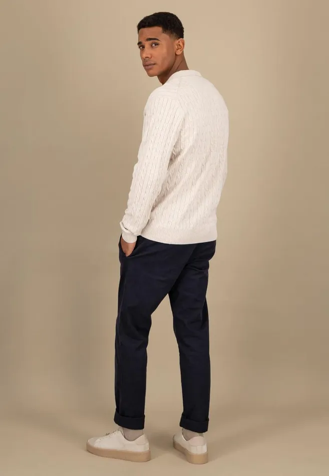 FYNCHHATTON Part Jacket With A Braid Pattern Navynew Offwhite Men Cardigan