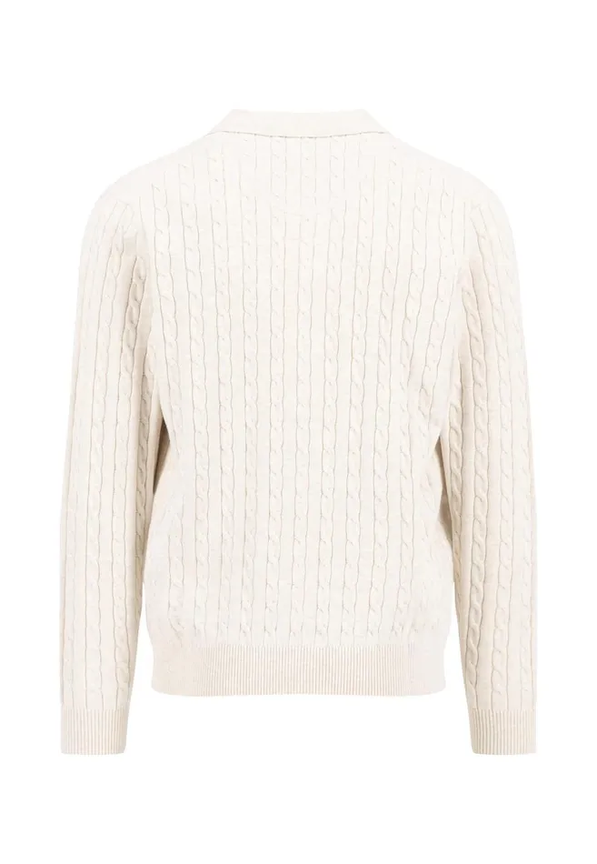 FYNCHHATTON Part Jacket With A Braid Pattern Navynew Offwhite Men Cardigan