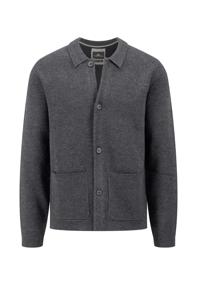 FYNCHHATTON Part Jacket With Buttons And Stand up Collar Navysteel Men Cardigan