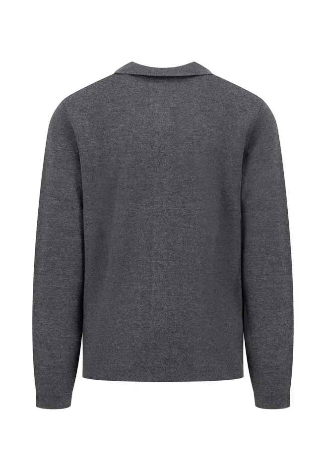 FYNCHHATTON Part Jacket With Buttons And Stand up Collar Navysteel Men Cardigan