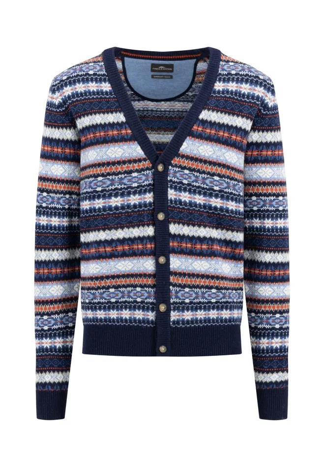 FYNCHHATTON Parting Jacket From Wollmix In Winter Look Navy Men Cardigan