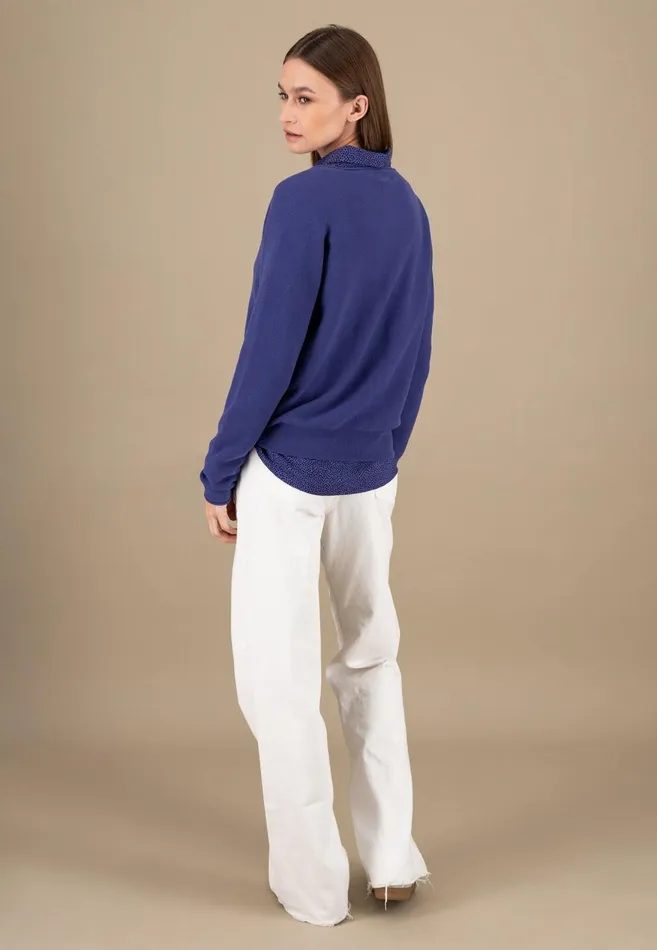 FYNCHHATTON Parting Jacket Made Of Cotton With Push Buttons Blue Purpleblack Women Cardigan