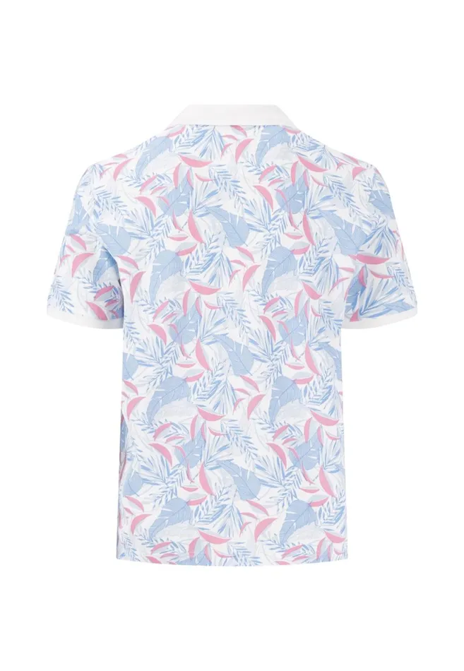 FYNCHHATTON Polo Shirt Made Of Cotton With Botanical All overprint Navywhite Men Polo Shirt