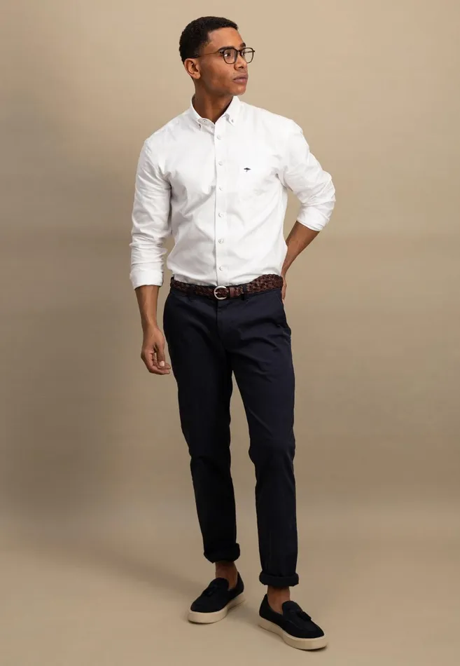 FYNCHHATTON Soft Oxford Shirt Made Of Cotton Light Blue Stripelight Bluenavywhitelight Blue Checkpinkpink Stripe Men Shirts