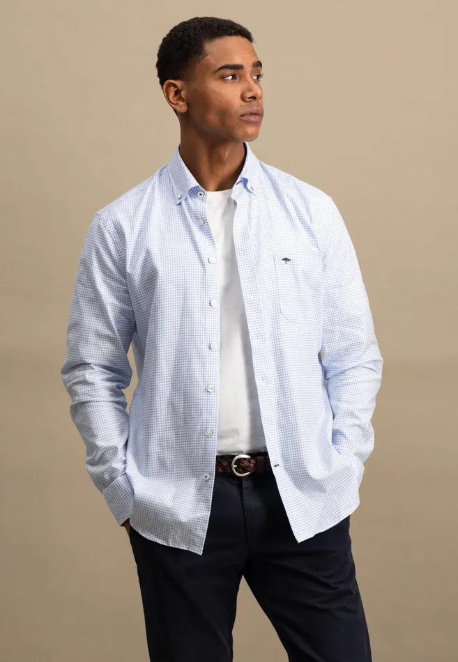 FYNCHHATTON Soft Oxford Shirt Made Of Cotton Light Blue Stripelight Bluenavywhitelight Blue Checkpinkpink Stripe Men Shirts
