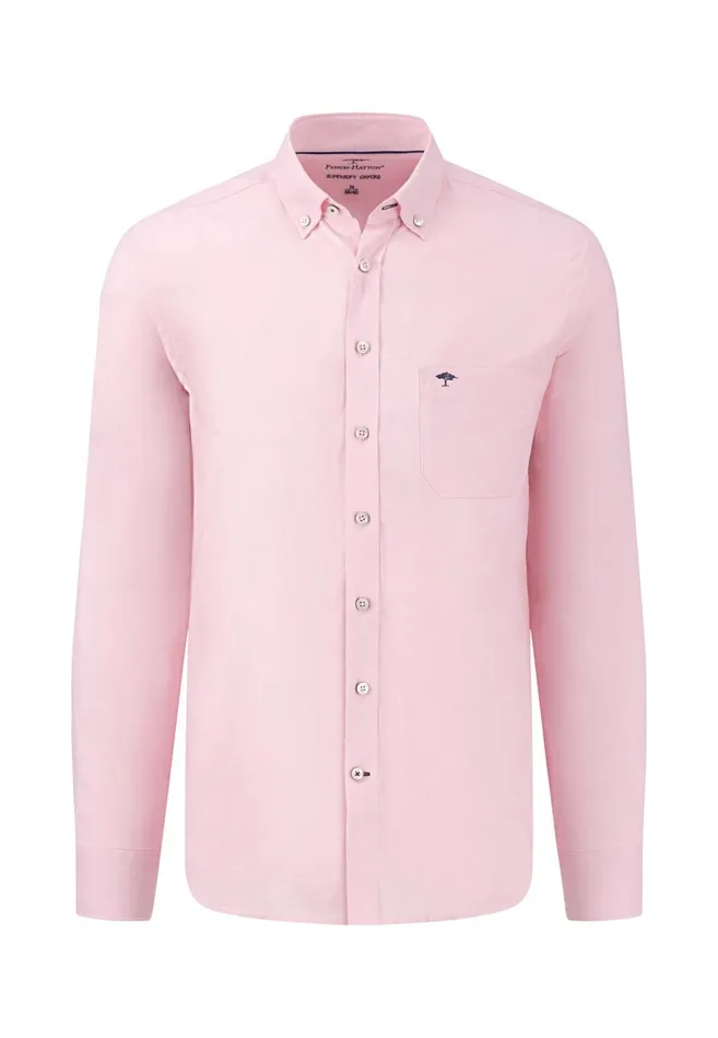 FYNCHHATTON Soft Oxford Shirt Made Of Cotton Light Blue Stripelight Bluenavywhitelight Blue Checkpinkpink Stripe Men Shirts