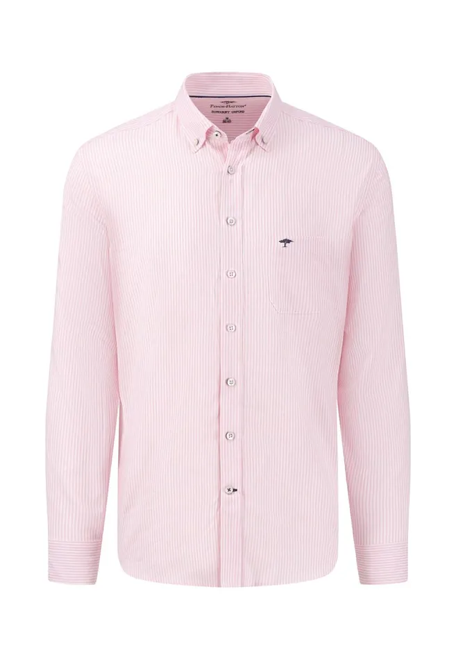 FYNCHHATTON Soft Oxford Shirt Made Of Cotton Light Blue Stripelight Bluenavywhitelight Blue Checkpinkpink Stripe Men Shirts