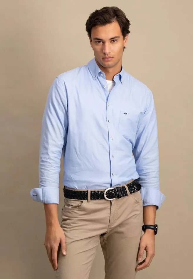 FYNCHHATTON Soft Oxford Shirt Made Of Cotton Light Blue Stripelight Bluenavywhitelight Blue Checkpinkpink Stripe Men Shirts