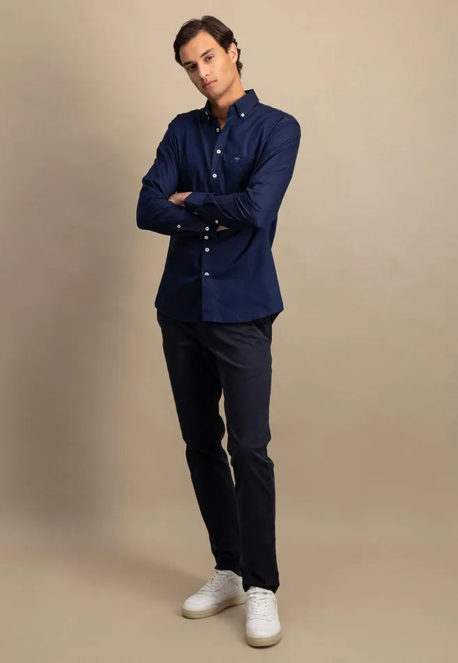 FYNCHHATTON Soft Oxford Shirt Made Of Cotton Light Blue Stripelight Bluenavywhitelight Blue Checkpinkpink Stripe Men Shirts