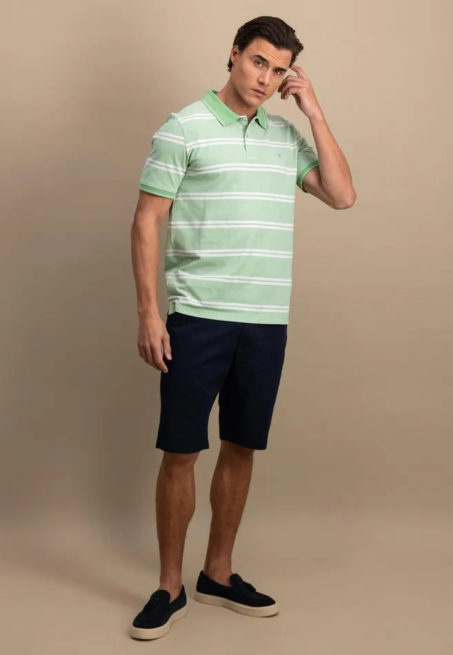 FYNCHHATTON Striped Polo Shirt Made Of Cotton Sunny Orangepeesummer Breezestrong Bluenavyturf Green Men Polo Shirt