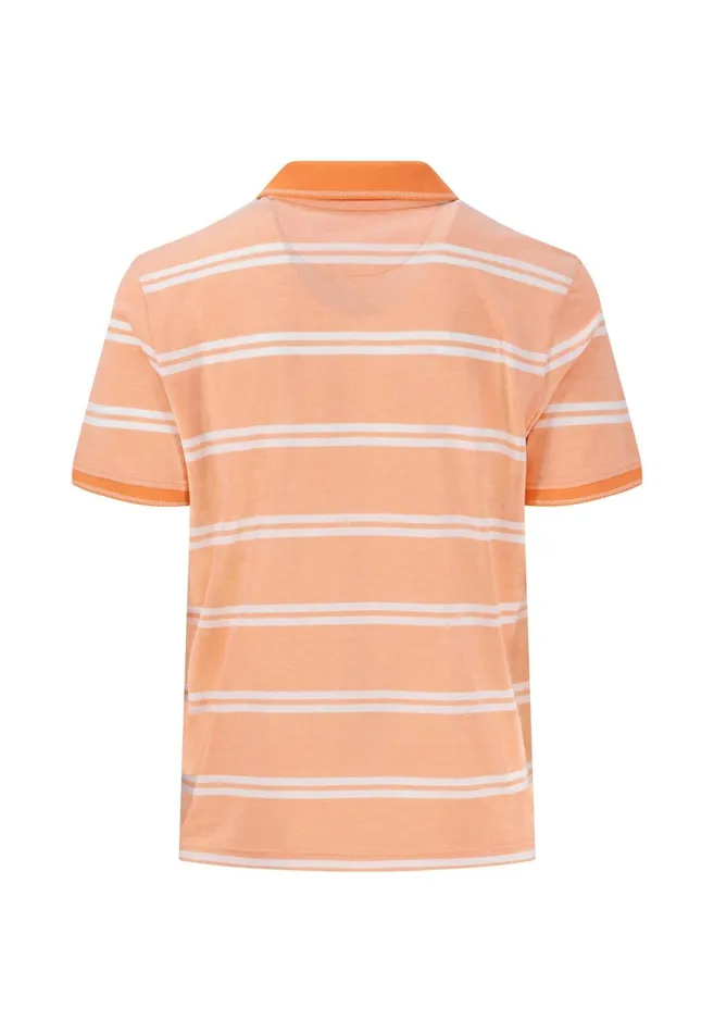 FYNCHHATTON Striped Polo Shirt Made Of Cotton Sunny Orangepeesummer Breezestrong Bluenavyturf Green Men Polo Shirt