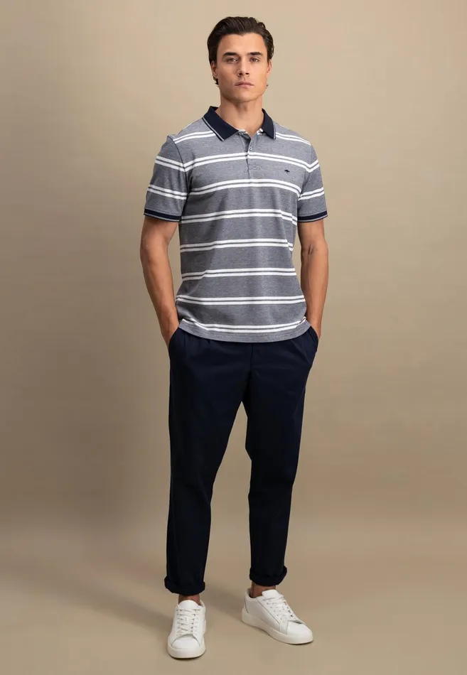 FYNCHHATTON Striped Polo Shirt Made Of Cotton Sunny Orangepeesummer Breezestrong Bluenavyturf Green Men Polo Shirt
