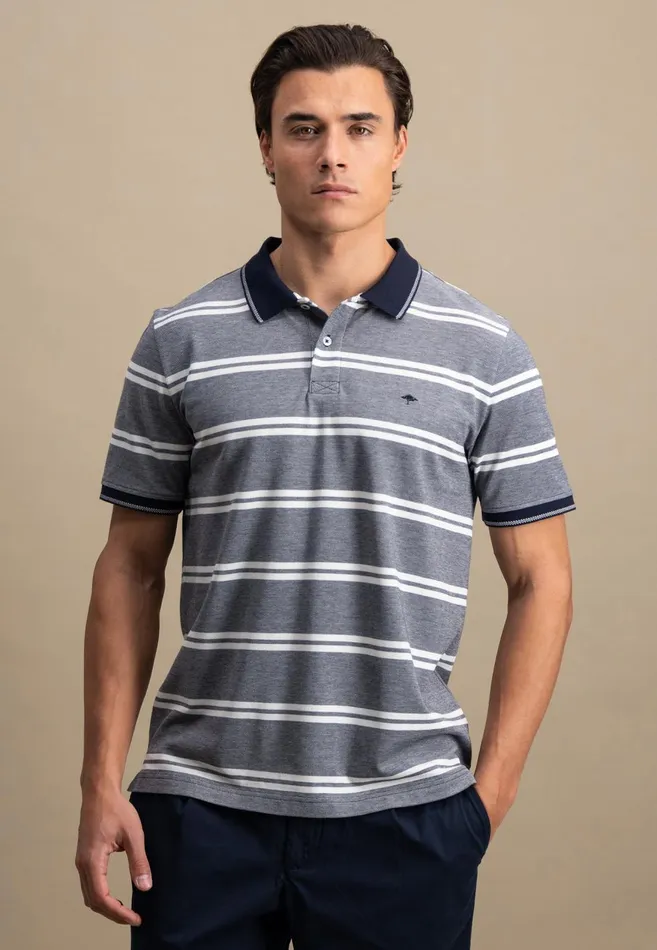 FYNCHHATTON Striped Polo Shirt Made Of Cotton Sunny Orangepeesummer Breezestrong Bluenavyturf Green Men Polo Shirt