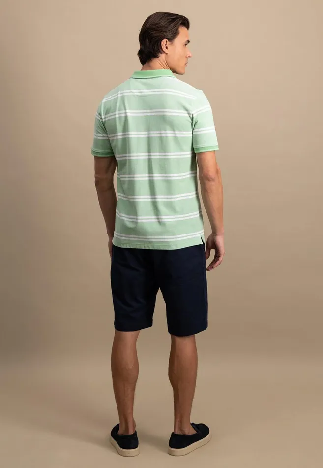 FYNCHHATTON Striped Polo Shirt Made Of Cotton Sunny Orangepeesummer Breezestrong Bluenavyturf Green Men Polo Shirt