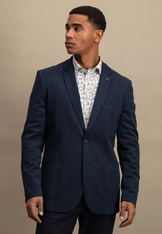 FYNCHHATTON Summer Jacket With A Subtle LogoTail Dark Navybeige Men Jackets and Coats