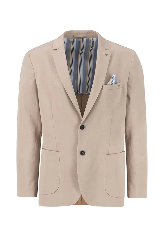 FYNCHHATTON Summer Jacket With A Subtle LogoTail Dark Navybeige Men Jackets and Coats