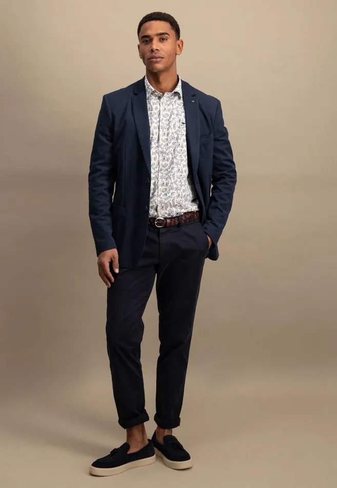 FYNCHHATTON Summer Jacket With A Subtle LogoTail Dark Navybeige Men Jackets and Coats