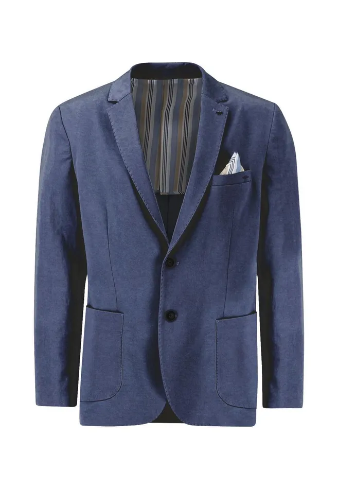 FYNCHHATTON Summer Jacket With A Subtle LogoTail Dark Navybeige Men Jackets and Coats