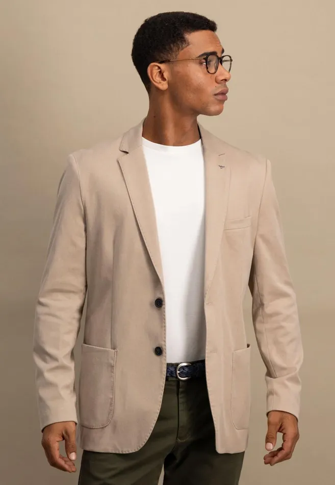 FYNCHHATTON Summer Jacket With A Subtle LogoTail Dark Navybeige Men Jackets and Coats