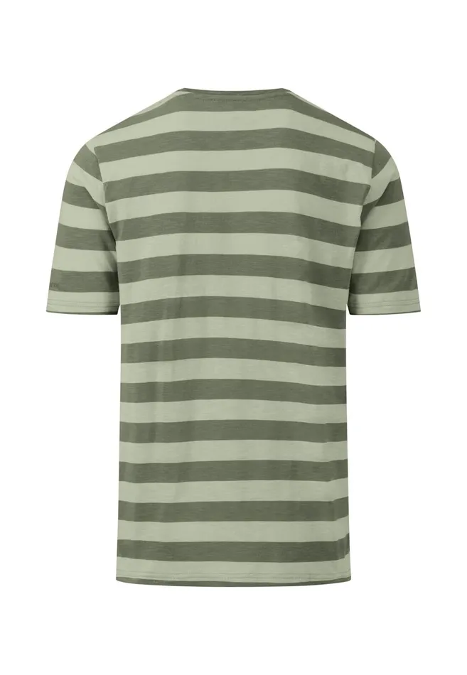 FYNCHHATTON Tshirt Made Of Cotton Jersey Dusty Olivecrystal Blue Men Tshirts