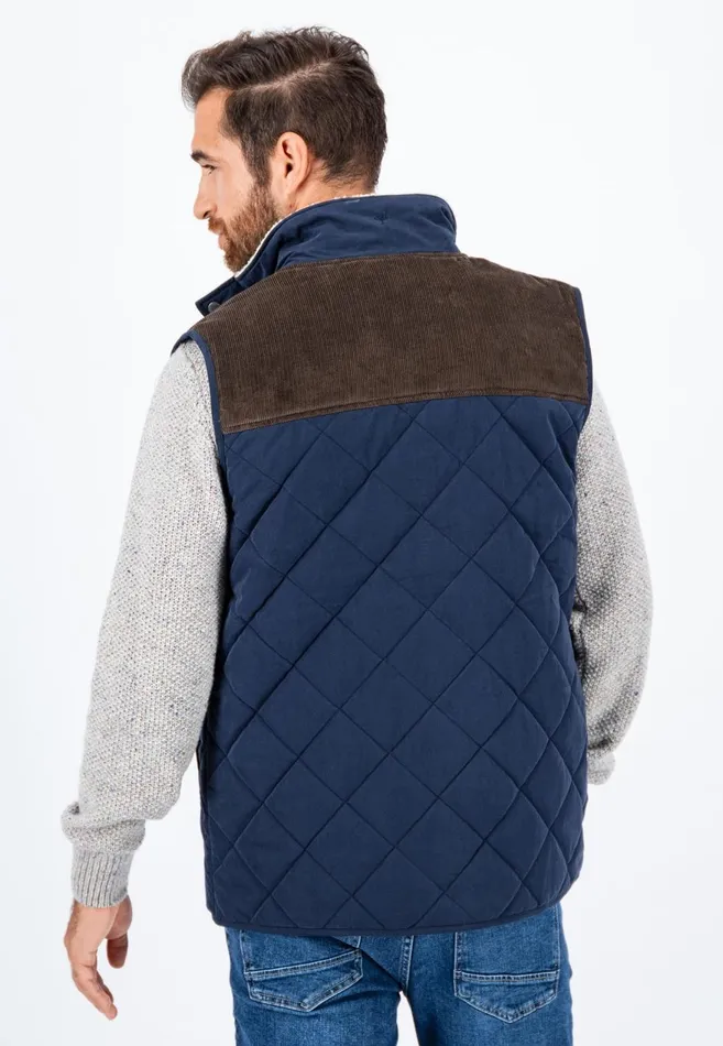 FYNCHHATTON Vest From Cotton Mix In TwoColor Dark Navy Men Jackets and Coats