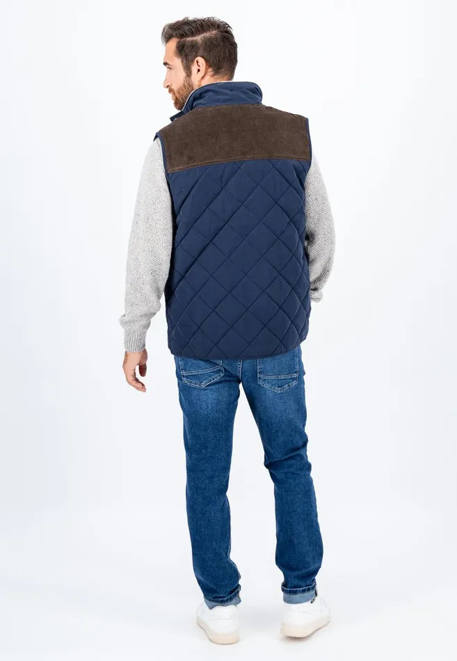 FYNCHHATTON Vest From Cotton Mix In TwoColor Dark Navy Men Jackets and Coats