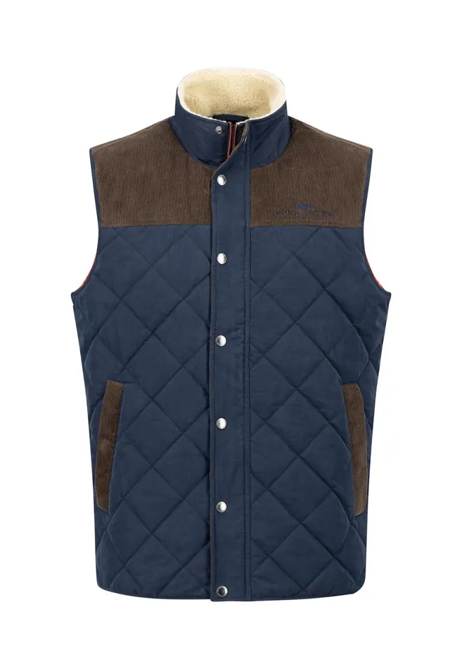 FYNCHHATTON Vest From Cotton Mix In TwoColor Dark Navy Men Jackets and Coats