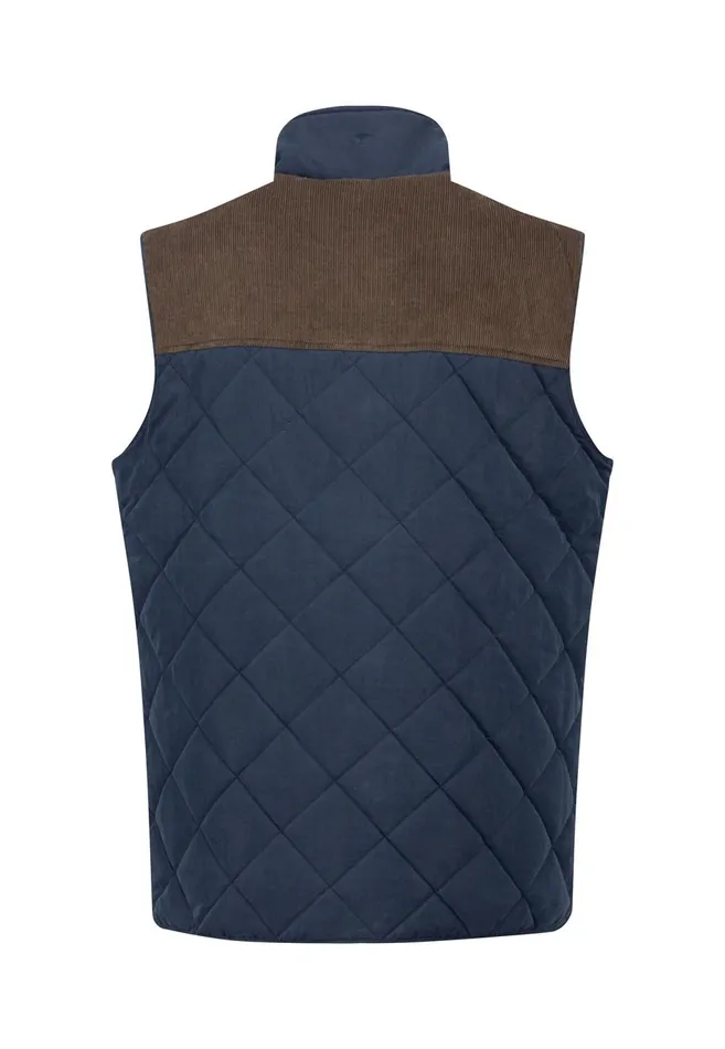 FYNCHHATTON Vest From Cotton Mix In TwoColor Dark Navy Men Jackets and Coats