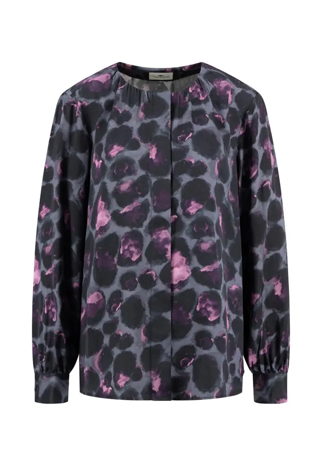 FYNCHHATTON Viscose Blouse With Leopard Pattern Mauve Rose Women Blouses