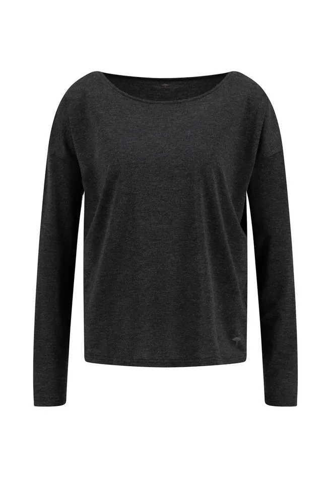 FYNCHHATTON Viscose Longsleeved Shirt With Lurex Threads Warm Graysilver Gray Women Tshirts