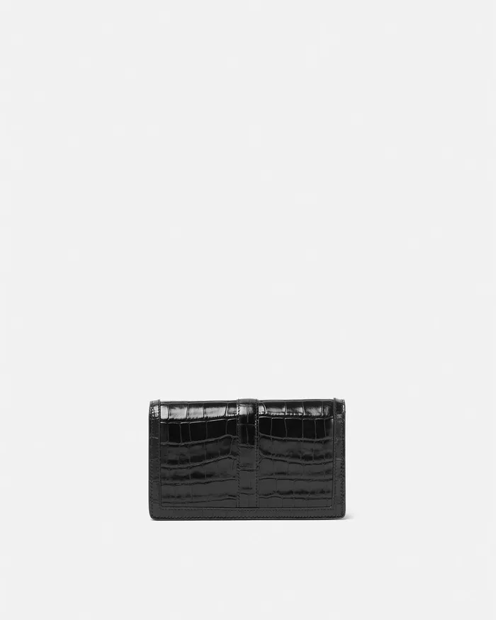 Greca Goddess Women Versace CrocEffect Greca Goddess Mini Bag Blackgold