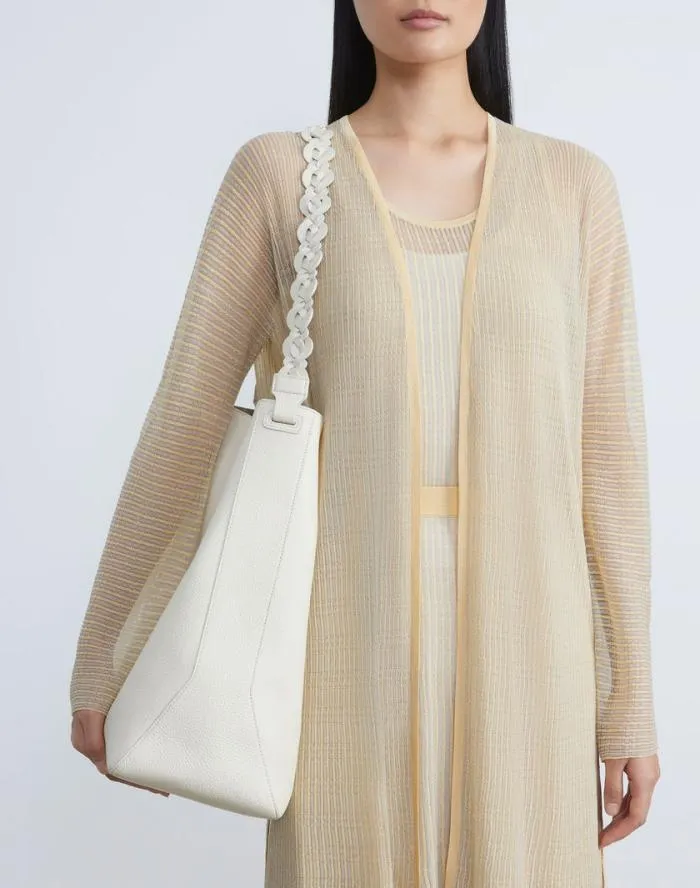 HandbagsAccessories Grained Calfskin Leather 8 Knot HoboLarge Parchment Lafayette 148 New York Leather Accessories