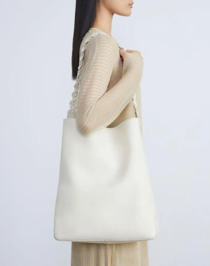 HandbagsAccessories Grained Calfskin Leather 8 Knot HoboLarge Parchment Lafayette 148 New York Leather Accessories